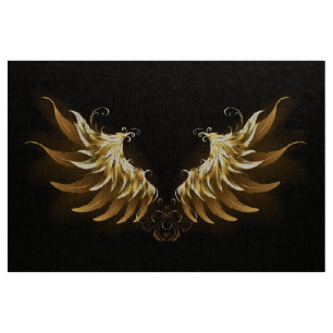 Tela Alas del Ángel de Oro sobre fondo negro