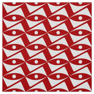 Tela Alas deltas de mediados del siglo - blanco y rojo