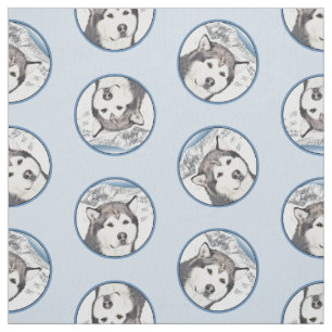 Tela Alaskan Malamute Pintura de Mal Mally Sled Dog Art