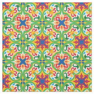 Tela Alegre azulejo verde, amarillo y rojo