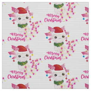 Tela alegre navidad axolotl santa