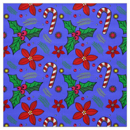 Tela Alegre Navidad con Flores de Pascua y acebo