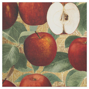 Tela Alfabeto botánico rojo del oro de Apple del