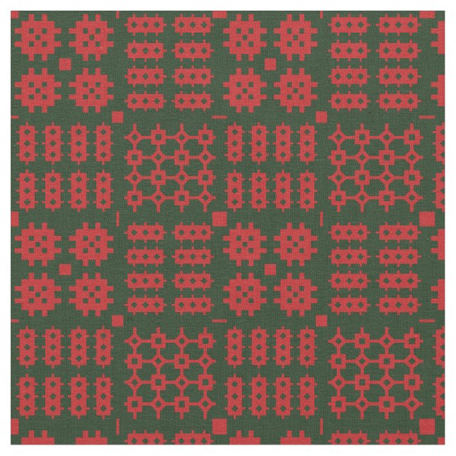 Tela Alfombra Roja Y Verde (De cerca)