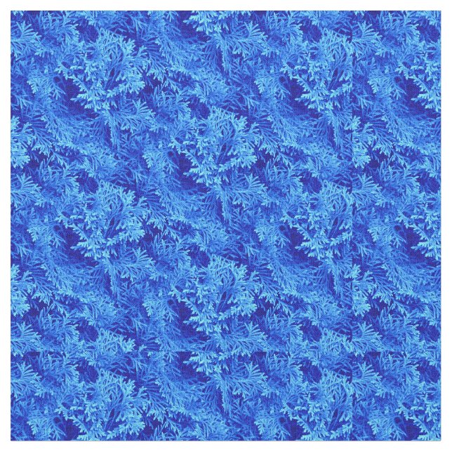 Tela Algodón de bosque azul (De cerca)