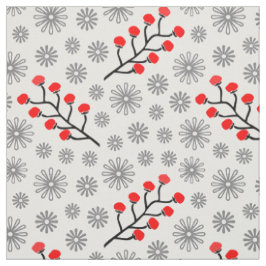 Tela Algodón rojo y gris moderno (56" de ancho)