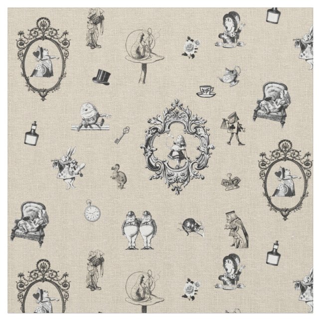 Tela Alicia en blanco y negro de la tierra de las marav (De cerca)