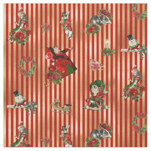 Tela Alicia en el país de las maravillas con Navidades