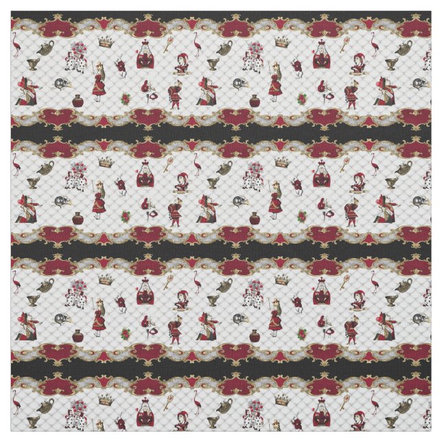 Tela Alicia en el país de las maravillas en blanco/crim (Retal)