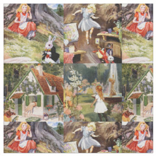Tela Alicia vintage rara en el dibujo de la tierra de l
