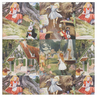 Tela Alicia vintage rara en el dibujo de la tierra de l