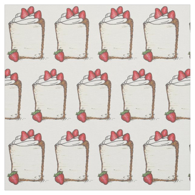 Tela Alimentos de ángel dulce Angelfood Pastel de fresa (Retal)