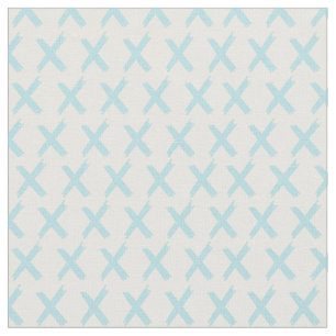 Tela Allover de X - Azul en polvo claro sobre blanco