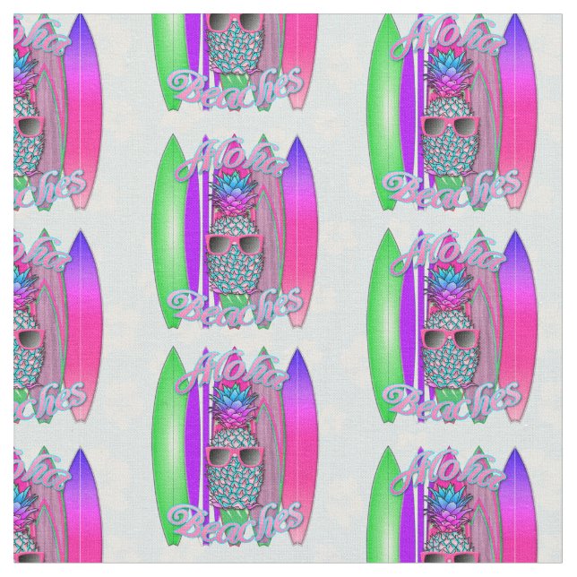 Tela Aloha Bebe Piña Tropical Surf (De cerca)