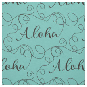 Tela ALOHA patrón negro transparente con LINES