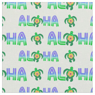 Tela Aloha verde púrpura hawaiana tortuga tropical