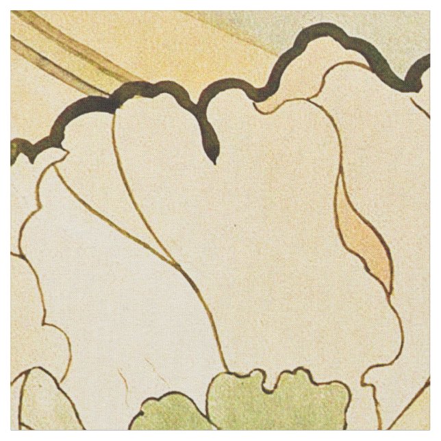 Tela Alphonse Mucha - Peonies (De cerca)