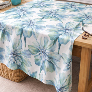 Tela Amapolas Persas Azules del Himalaya Acuarela