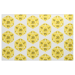 Tela amarilla de los dados D20
