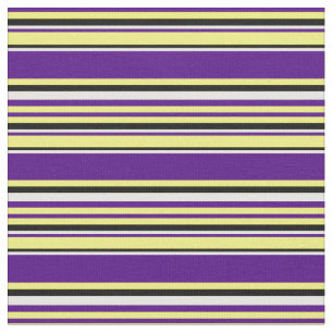 Tela Amarillo, añil, crema de menta y rayas negras