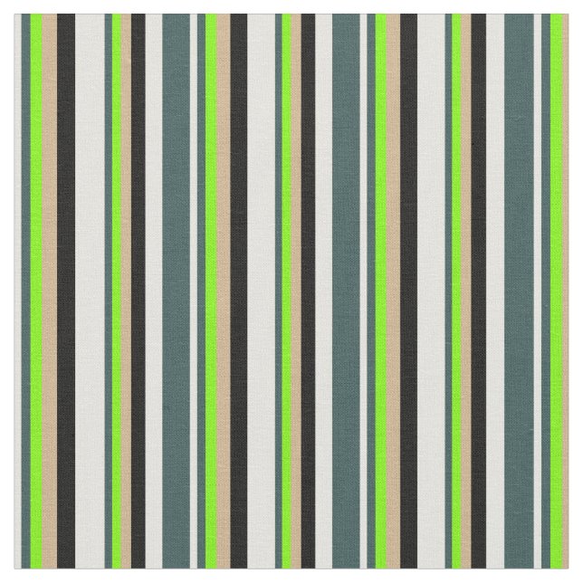 Tela Amarillo claro, gris pizarra oscuro, verde, blanco (De cerca)