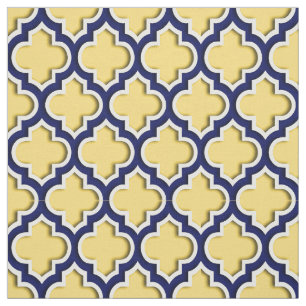 Tela Amarillo de la mostaza, marroquí Quatrefoil #5DS