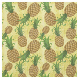 Tela Amarillo de la vendimia de piña tropical hawaiana