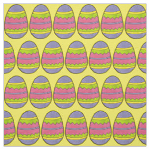 Tela Amarillo Feliz Pascua Huevos Caza Zig Zag Eggs Pri