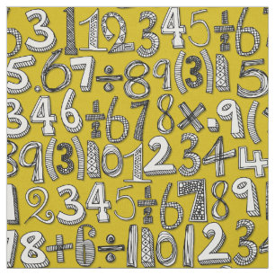 Tela amarillo garabato de matemáticas