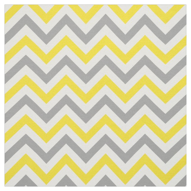Tela Amarillo, Gris Dk, Chevron LG Blanco ZigZag Sz6 (Retal)