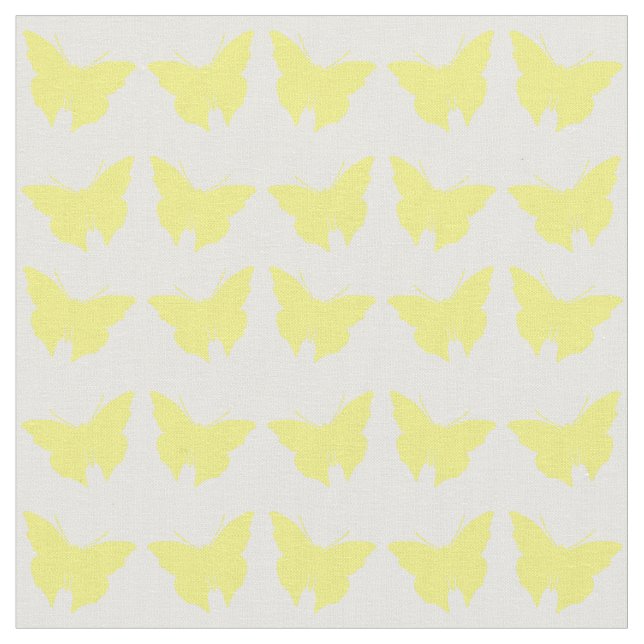 Tela Amarillo Negrita Mod Butterflies (De cerca)