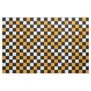 Tela Amarillo Negro y Blanco Cuadros