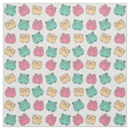 Tela Amarillo, rosa, verde marrón kawaii lindo
