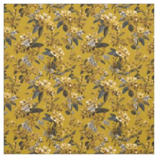 Tela Amarillo Rústico Botánico Bold Vintage Boho Floral