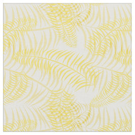 Tela Amarillo Verano Blanco Estampado Palma
