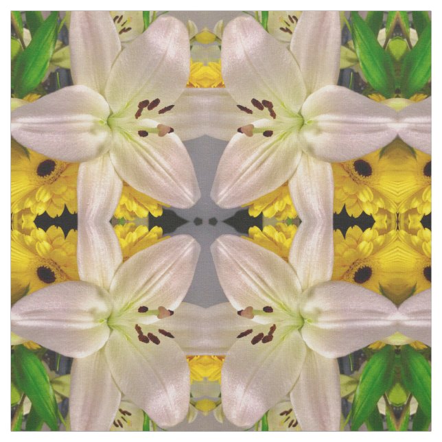 Tela Amarillo y lirios (Retal)