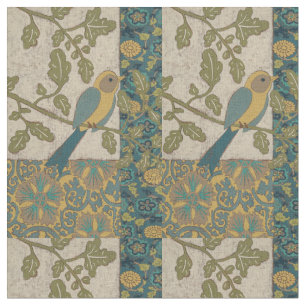 Tela Amarillo y pájaro azul verde azulado encaramados