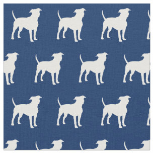 Tela American Staffordshire Dog Silhouette Navy Blue