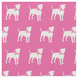 Tela American Staffordshire Dog Silhouette Pink
