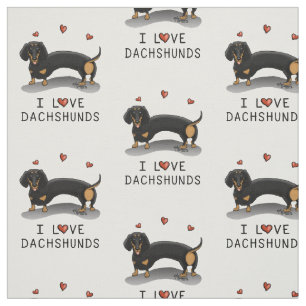 Tela Amo a Dachshunds (negro y marrón) Perro lindo
