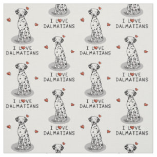 Tela Amo a los dálmatas (negros 1) Corazones adorables