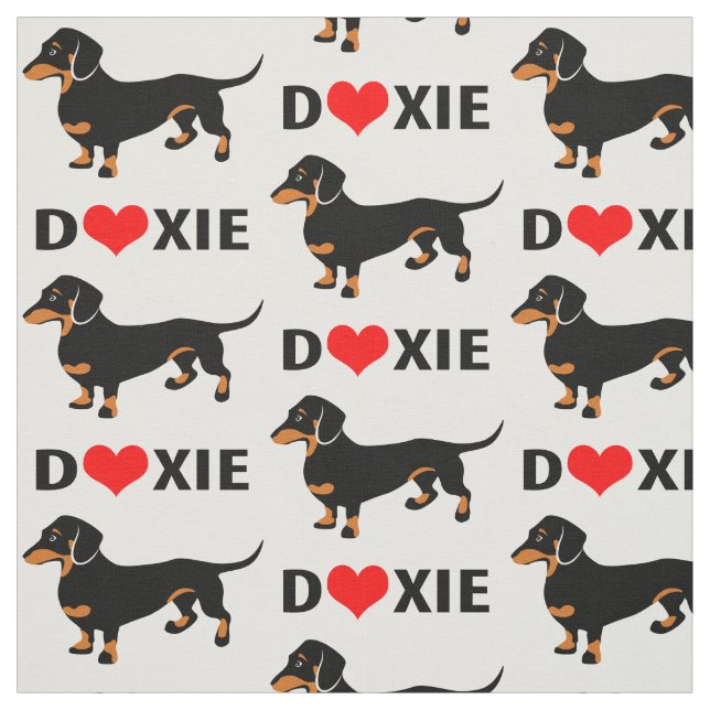 Tela Amo a los Doxies - modelo del Dachshund (Retal)