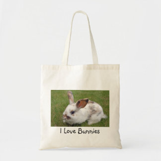 Tela Amo el bolso de compras de los conejitos