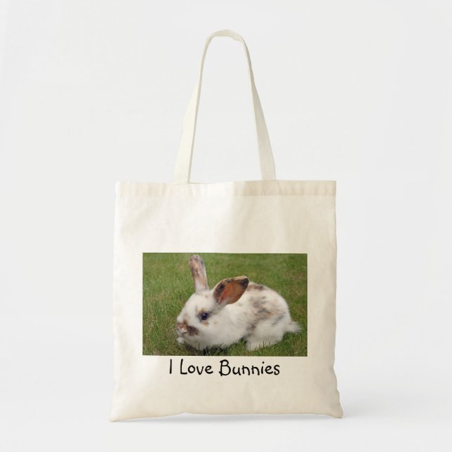 Tela Amo el bolso de compras de los conejitos (Frente)