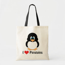 Tela Amo el bolso de los pingüinos