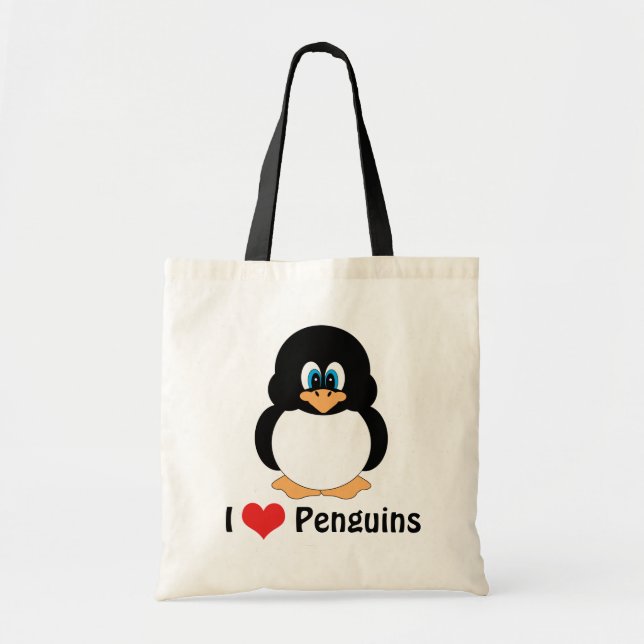 Tela Amo el bolso de los pingüinos (Frente)