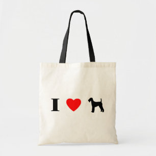 Tela Amo el bolso de los terrieres de Airedale