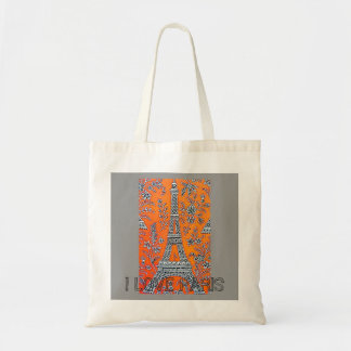Tela Amo el bolso del viaje del vintage de París