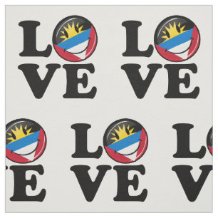 Tela Amo la bandera sonriente de Antigua y de Barbuda