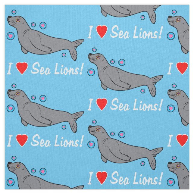Tela ¡Amo leones marinos! (Retal)